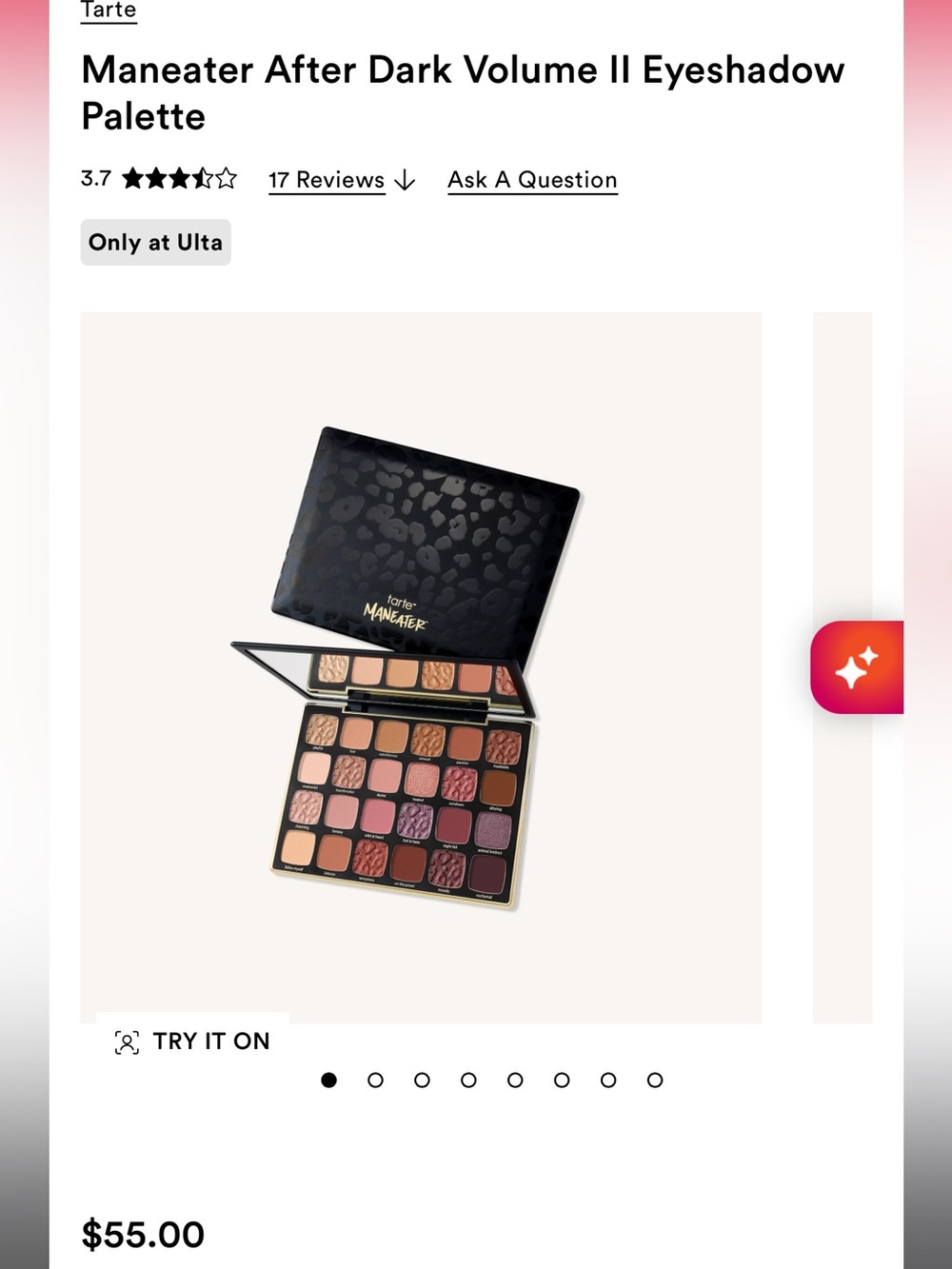 Tarte Maneater After Dark Volume ll Eyeshadows